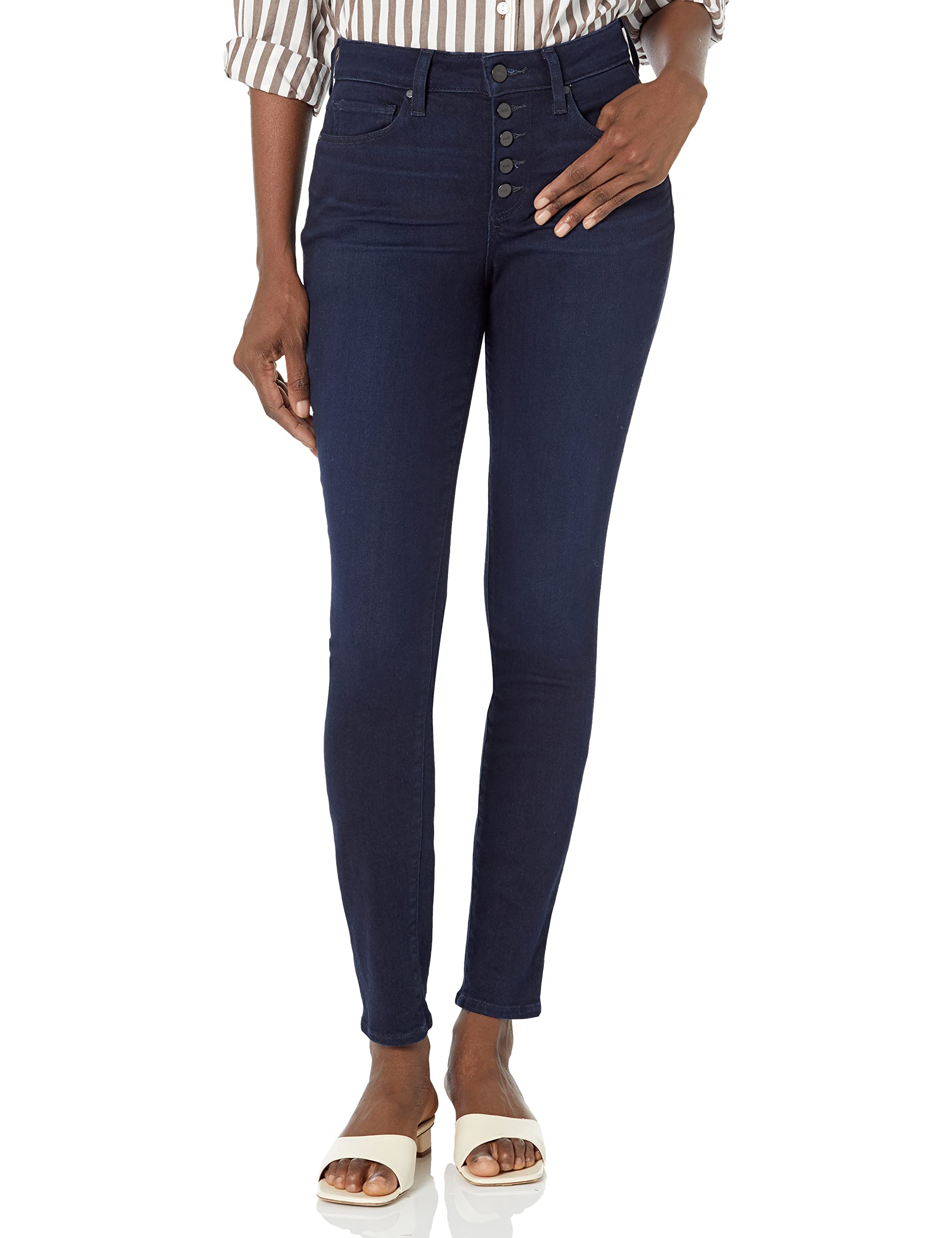 PAIGE Women's Flaunt Bombshell Ultra Skinny W/Exposed Buttonfly High Rise in Moody