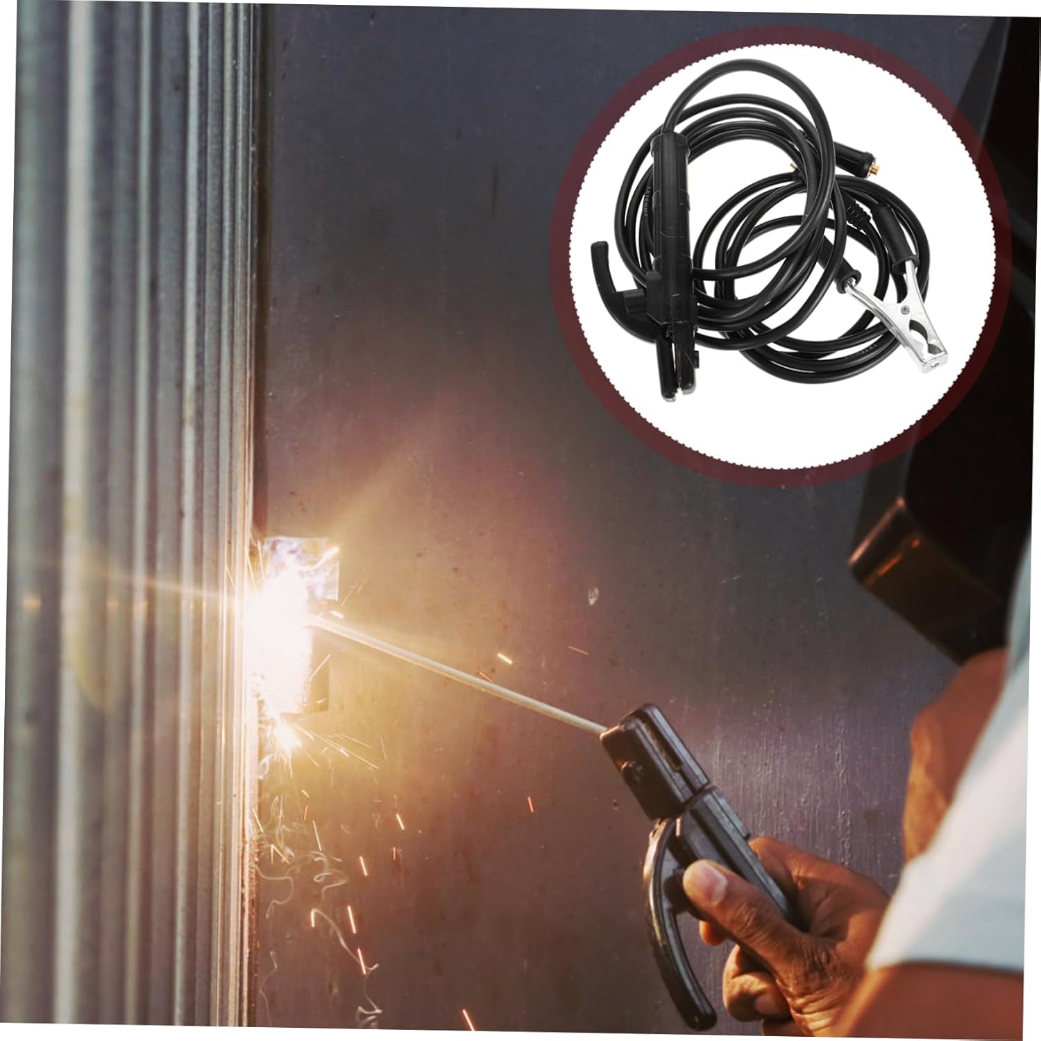Cabilock Welding Wire Set Electrode Holder Cables Ground Clamp for Welding Machine Diy Home Repair