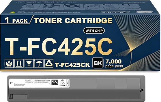 T-FC425U Toner Cartridges Compatible for Toshiba T-FC425UK Black Cartridge with Chip Use for Toshiba E-Studio FC-2020AC 2520AC 2525AC 3025AC 3525ACG Printers