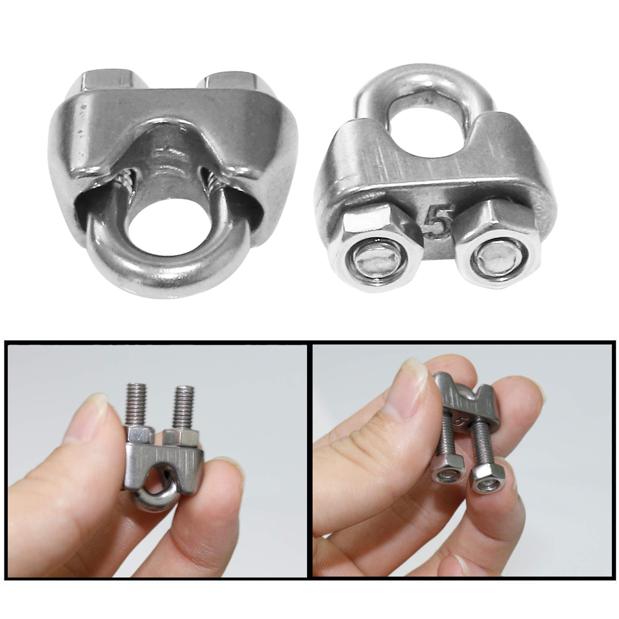 Wire Rope Clips GLE2016 Stainless Steel Cable Clamp Saddle Fastener