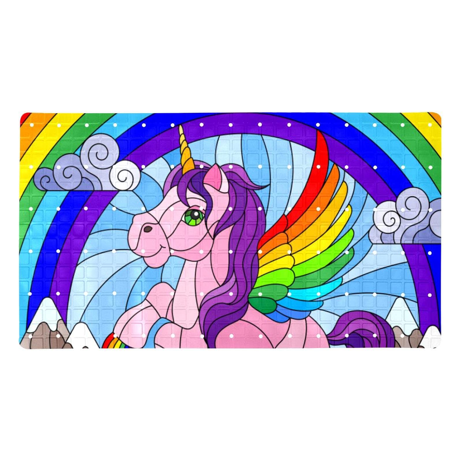 Tapis de bain licorne antidérapant avec ventouses pour la douche