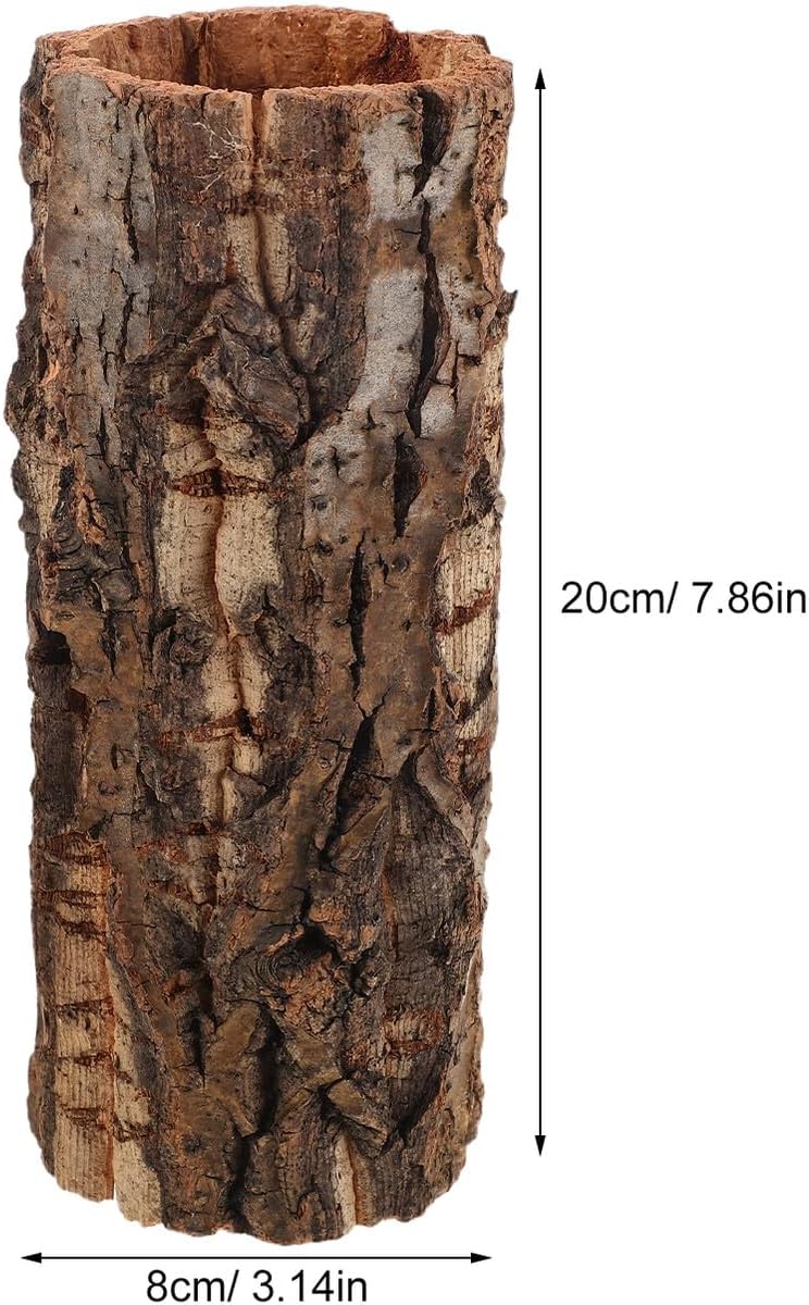 Kisangel Reptile Hideout Cave and Lizard Climbing Hide Wooden Hollow Tree Trunk Shelter for Snake, Gecko, Tortoise Habitat Decor in Terrarium, Suitable for Reptiles and Amphibians