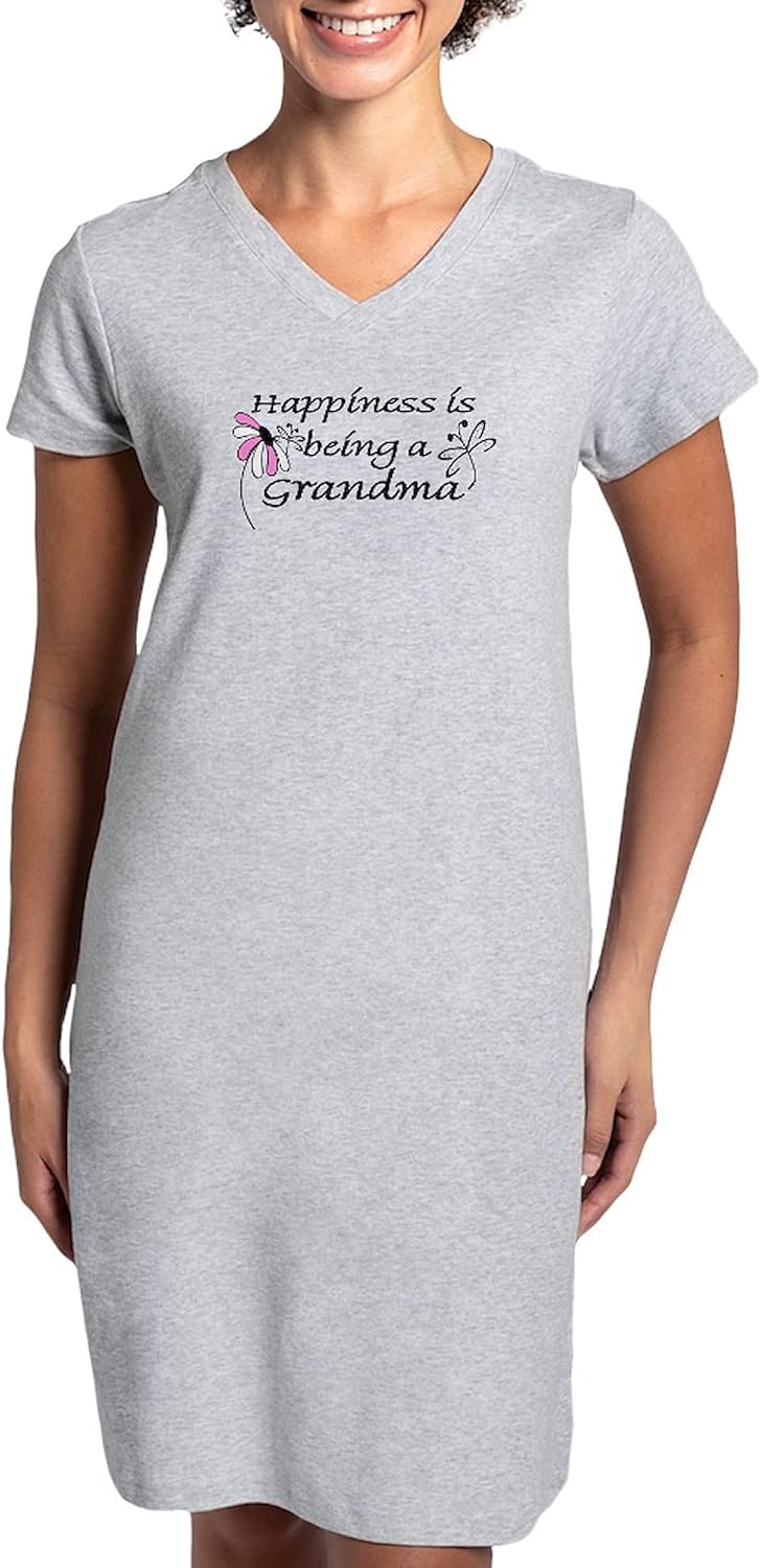 CafePress Happiness Is Being A Grandma Women's Nightshirt, Soft Long Pajama Shirt, Cotton PJs/Pyjamas