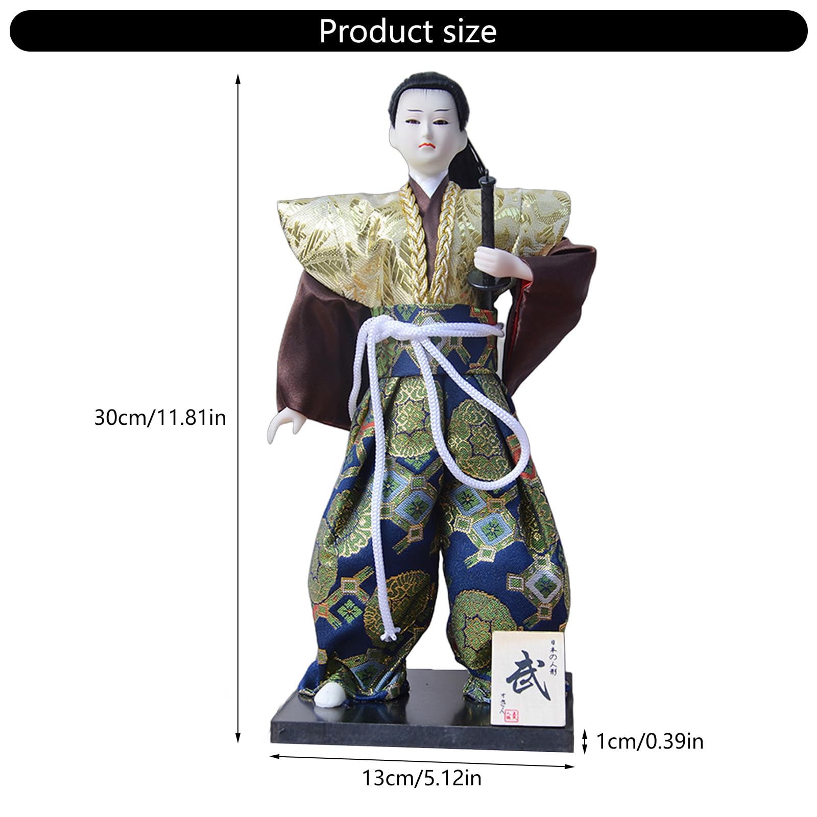 Amazon | Rdxanc 日本の侍人形 12インチ 男性の置物 着物入り