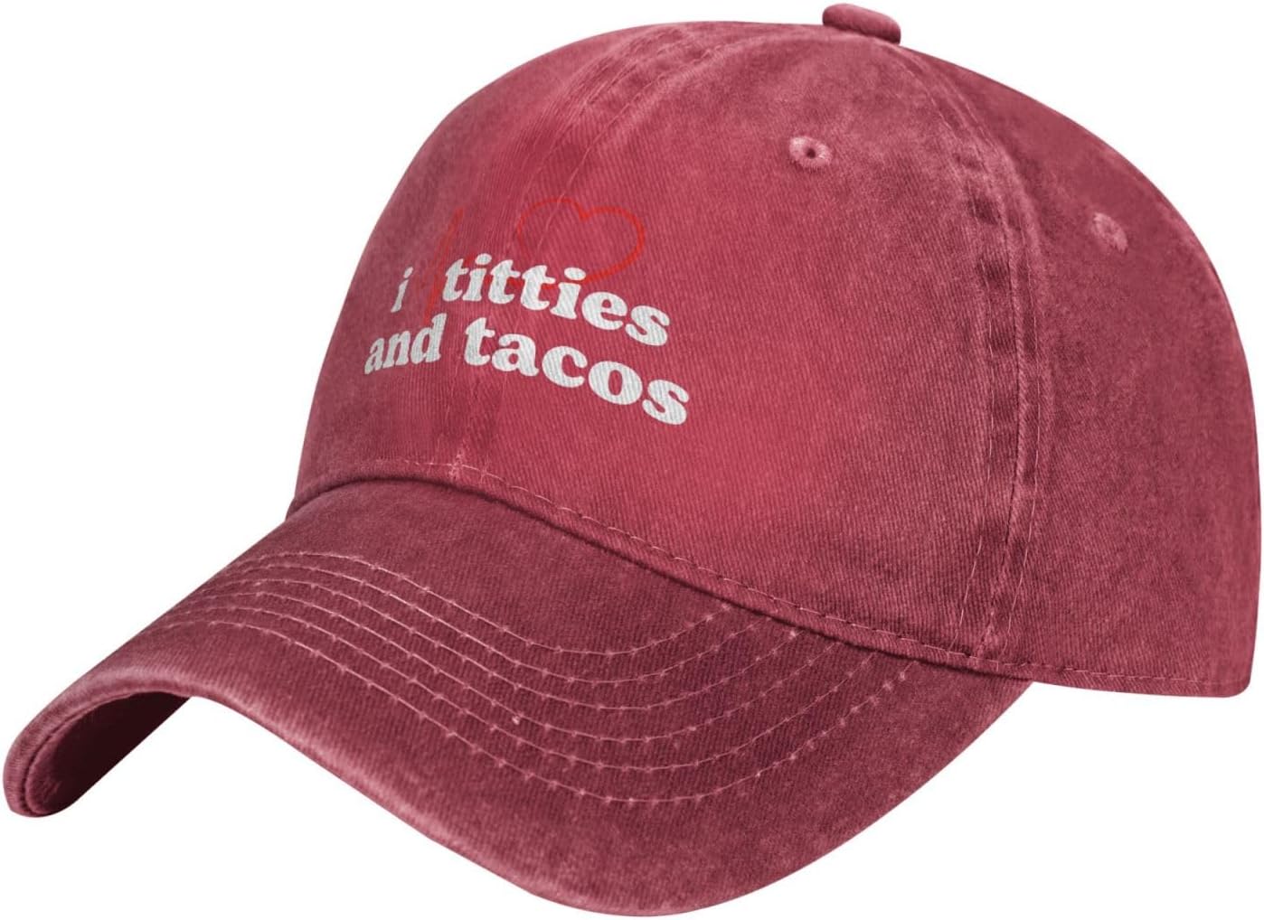 I Love Titties and Tacos Baseball Cap Casual Man's Woman Cowboy Hats Washable Adjusting Buckle of Metal Baseball Caps
