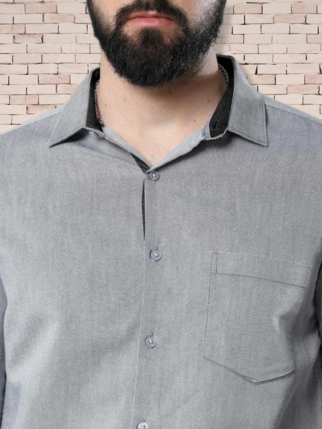 Pinkmint Camicia combinata da uomo a maniche lunghe vestibilità regolare abbigliamento formale abbigliamento casual