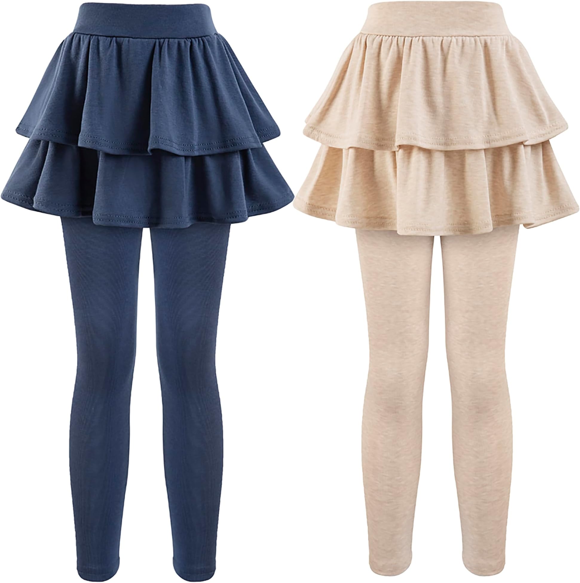 Girls School Uniform Pants Leggings with Skirts Stretch Warm Jegging 4-12 Years