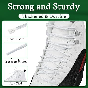 Endoto Shoe Laces for Air Jordan 12 Replacement Shoelaces Strings | 4MM Round Laces | Material: Polyester