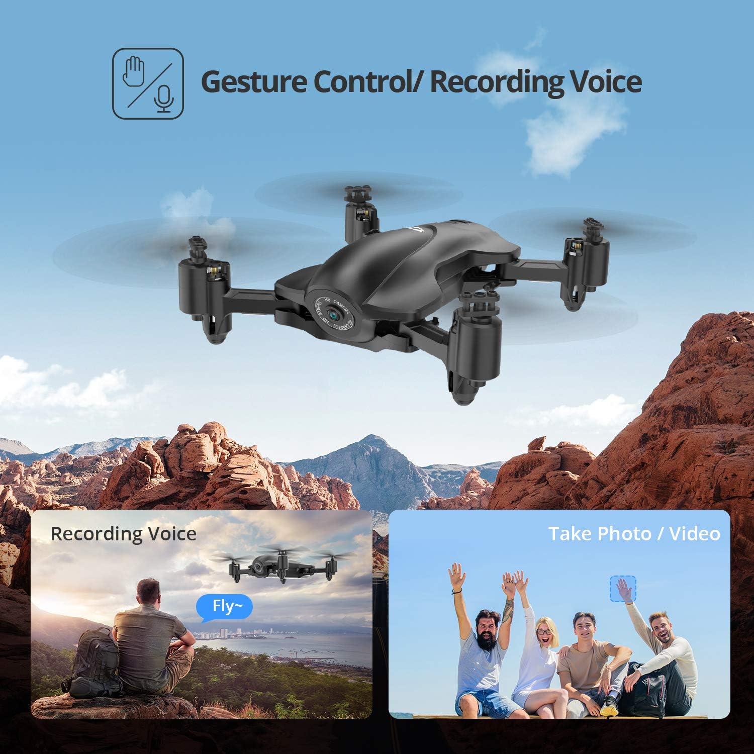 Holy Stone GPS Drone FPV Drones with Camera for Adults 1080P HD, Foldable Drone for Beginners, RC Quadcopter with GPS Return Home, Follow Me, Altitude Hold and 5Ghz WiFi Transmission Live Video, HS165