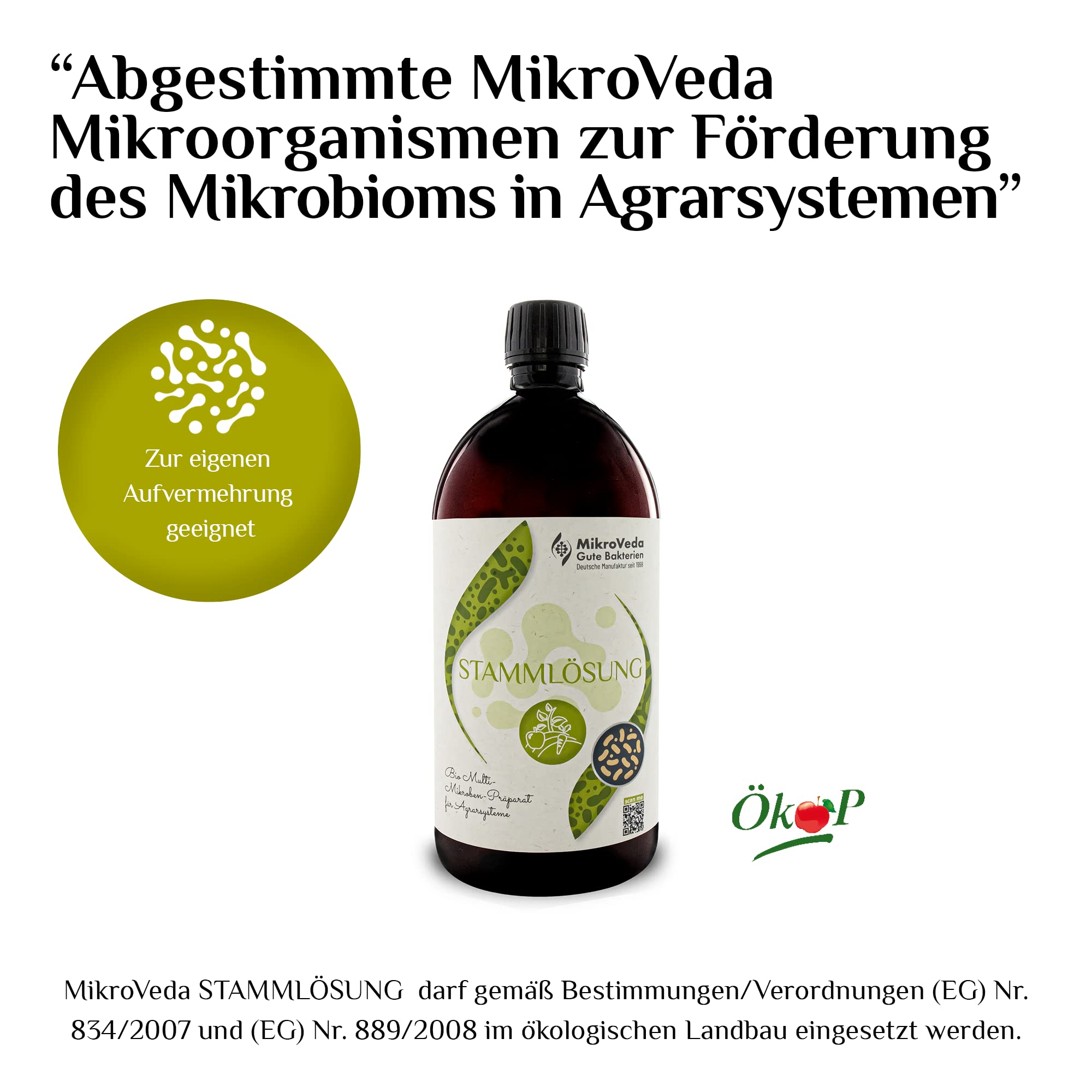 MikroVeda Solución madre orgánica - Microorganismos efectivos - 15 cepas - Activador y auxiliar del suelo - Compost - Estanques - Jardín - Agricultura