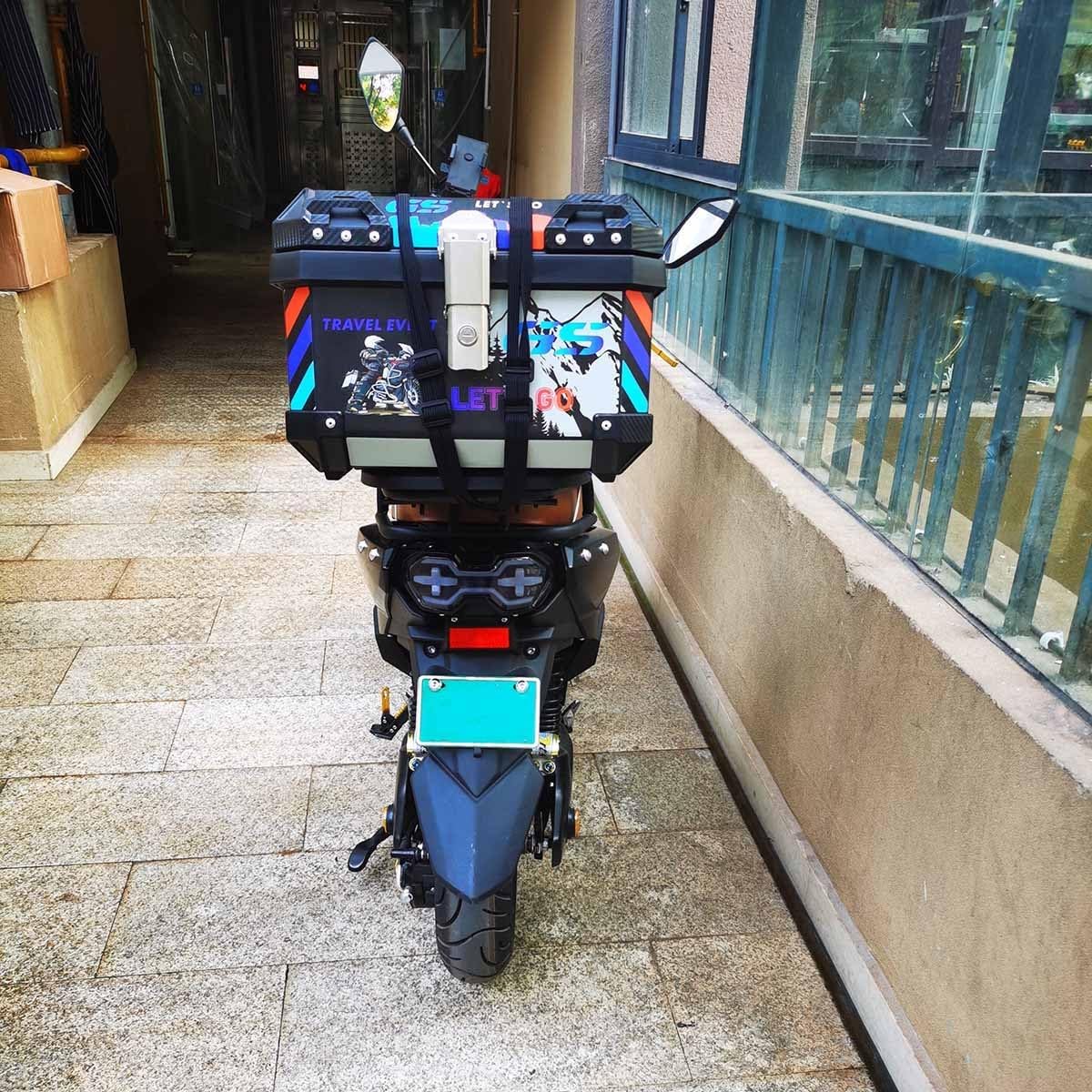 トップケース リアボックス モノキーケース 強力なバックレスト付き 大容量 バイク用トップケース 【車】 アルミ合金製 フルフェイス