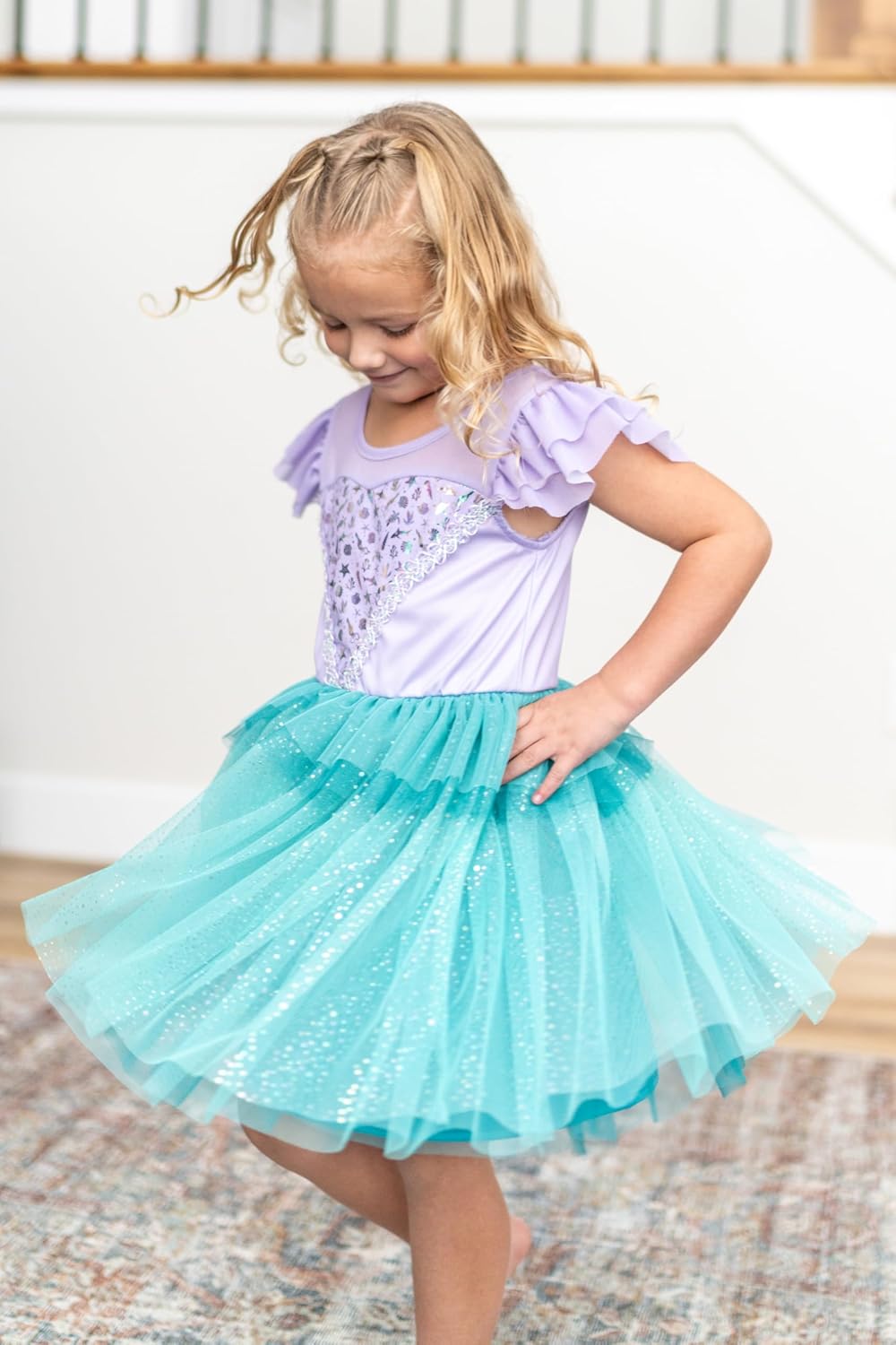 Little Adventures Mermaid Party Dress Up Costume - Machine Washable Child Pretend Play Party Dress