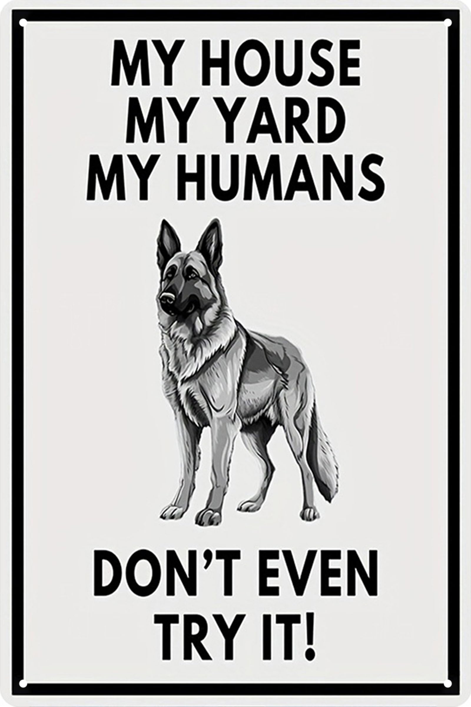 Vintage Funny Dog Tin Sign,Retro Love of Dogs Metal Sign,Dogs Decor For Dog House Fence Farm Home Garage 8x12 Inches (German Shepherd)