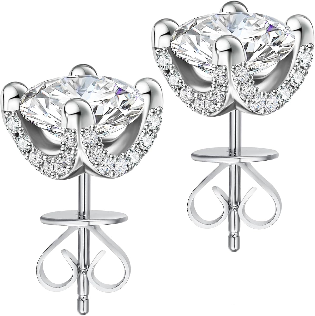Pendientes ABSOLUTE Moissanite de plata de ley 925 para mujeres/hombres