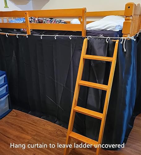 Miniatura 5 de Teanea Cortinas opacas para litera inferior, tamaño individual, 1 panel, azul marino