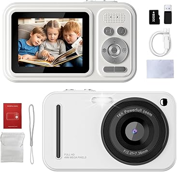 Entry Level Digital Camera 2k, 48 Million Pixels, 32GB Memory, Anti Shake 2.4-inch Screen, Multiple Different Filters White