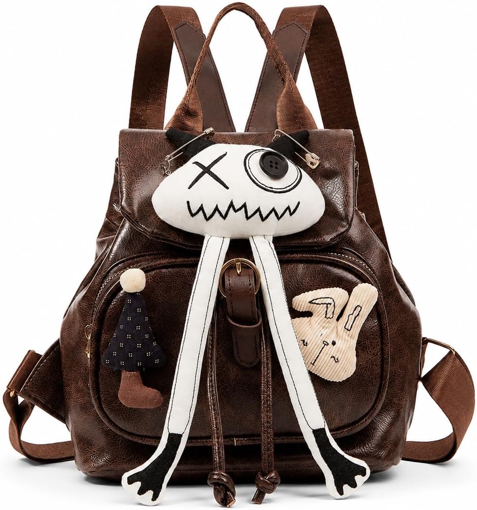 Y2K Gothic Mini Backpack Purse with cute Dolls