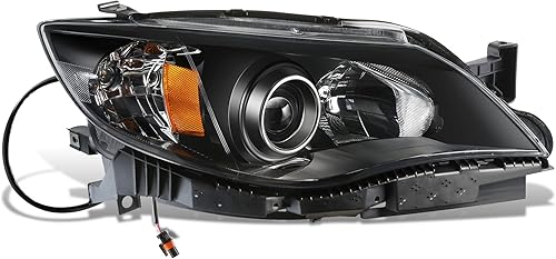 DNA MOTORING Faro delantero derecho estilo OE compatible con Subaru Impreza 08-11, lente negratransparente  reflector ámbar, OEM-HL-0171-R