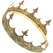 Prince Alloy King Crown Prop Vintage Royal Headpiece for Men and Boys Cosplay Costume Accessory for Theater and Birthday