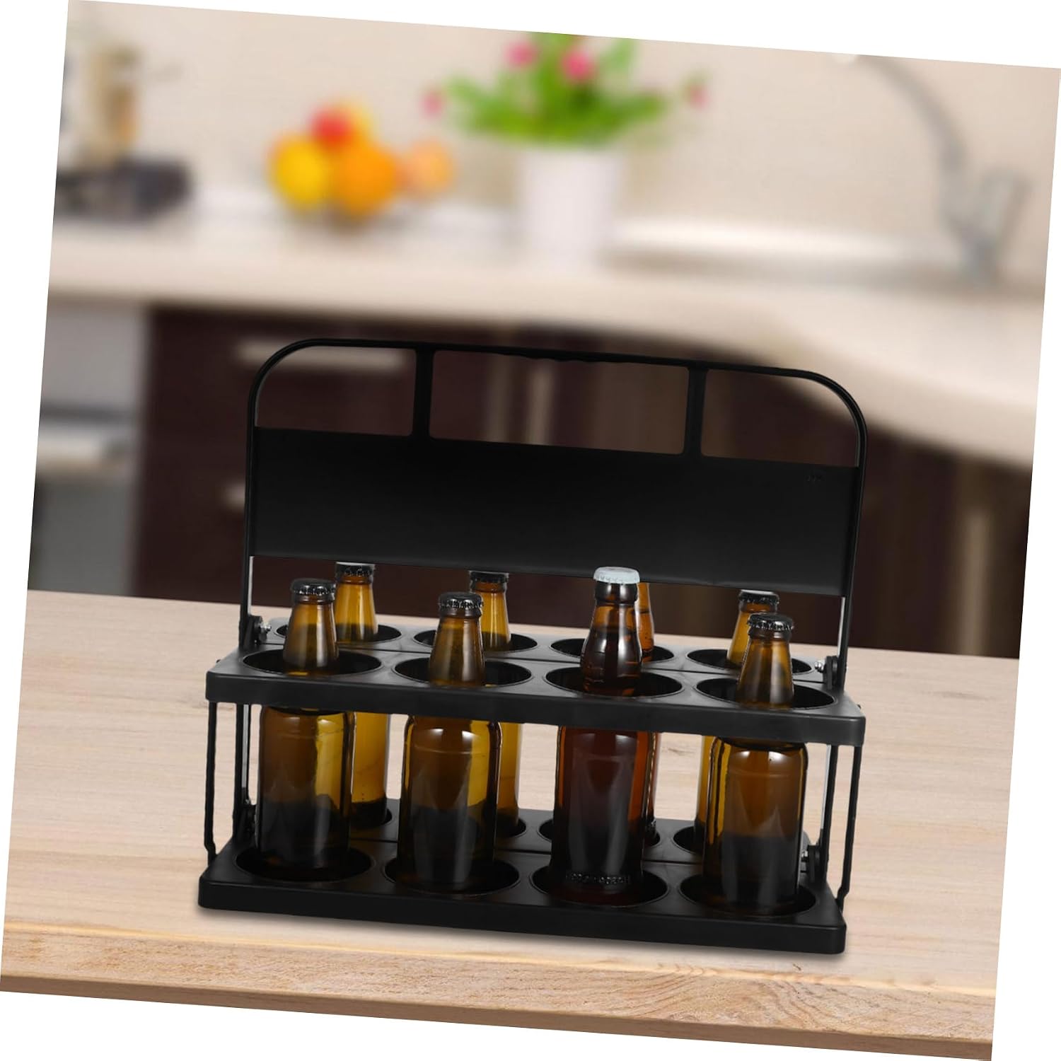 8 Cups Foldable Plastic Beverage Carrier Reusable with Handle image 4