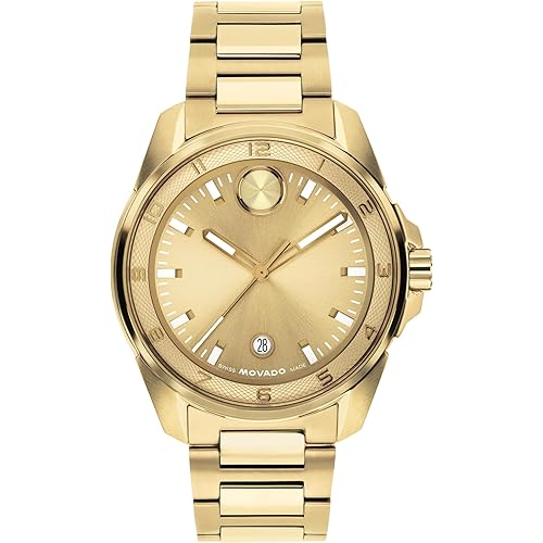 Movado Bold Verso S Men’s Watch – Swiss Quartz Movement, 42 mm, Stainless Steel Case, Link Bracelet, Date Display