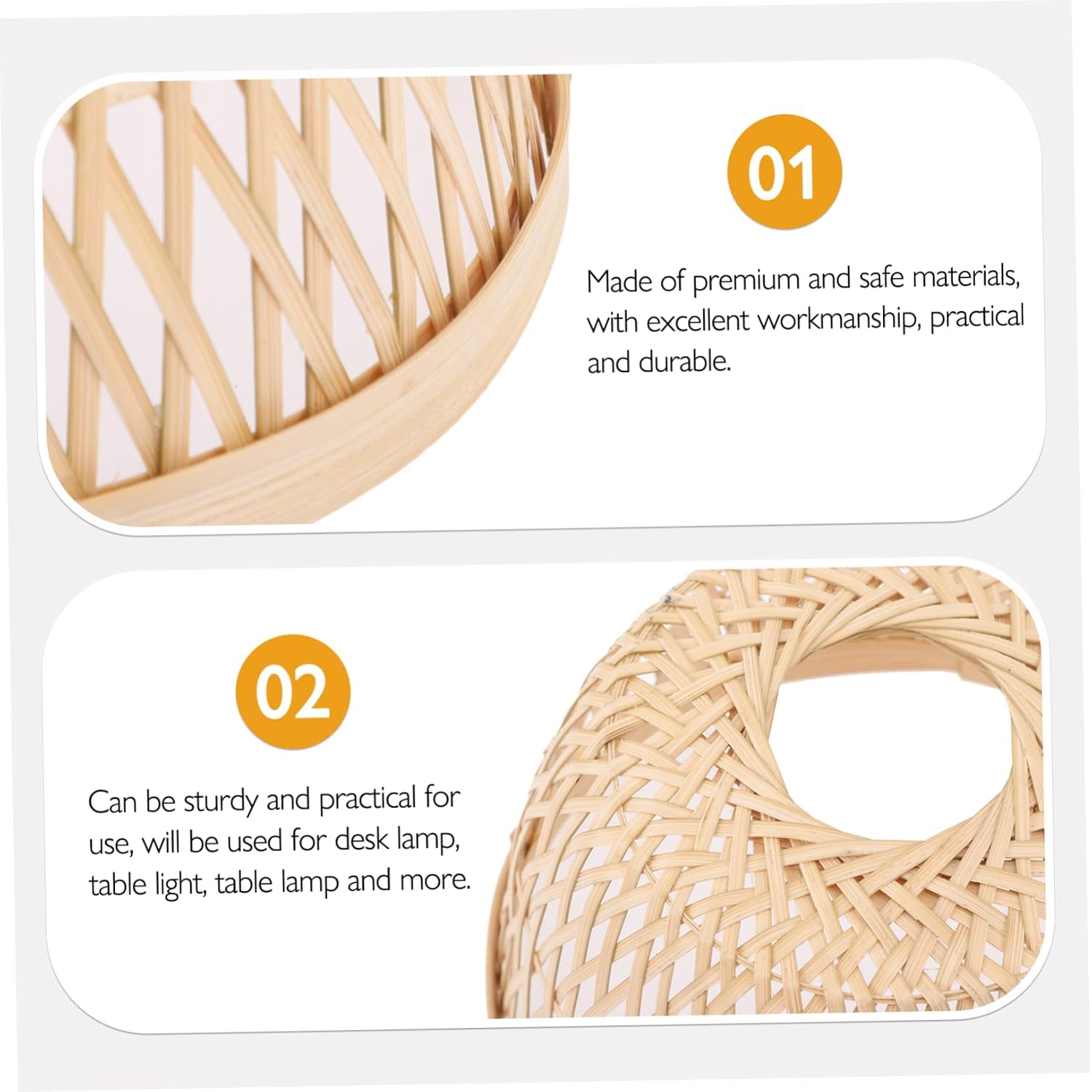 Bamboo Woven Lamp Shade Ceiling Light Cover Lightweight Decorative Shade for Hotel Restaurant Easy Installation Natural Atmosphere Durable Design
