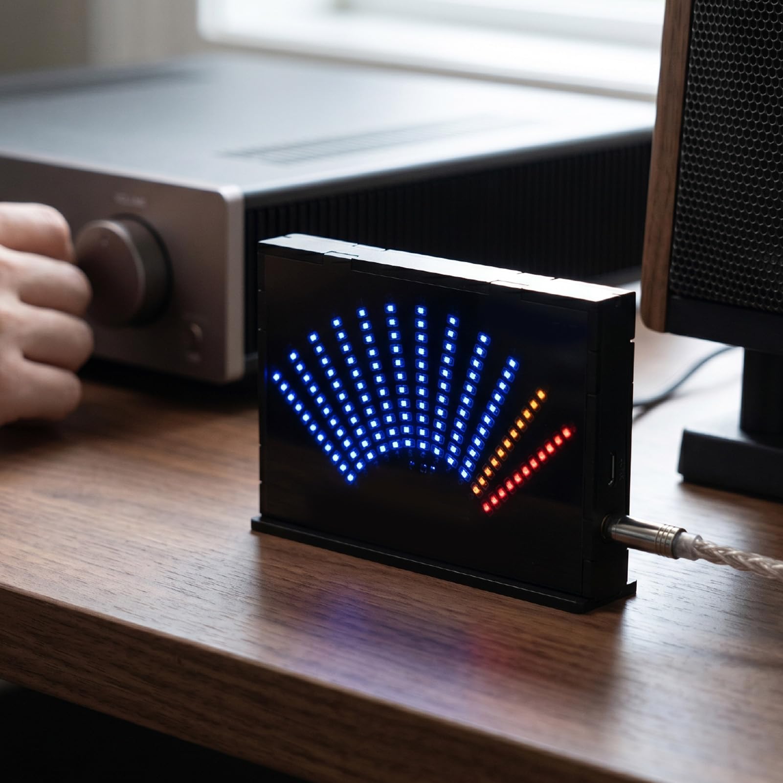 Cocoarm Fächerförmiges LED-Musikspektrumdisplay, VU-Meter mit