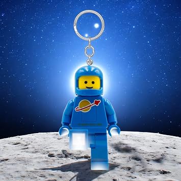LEGO Keychain Light - Spaceman Blue (KE10H) Large 3 Inch Tall | Bag Charm, LED Flashlight
