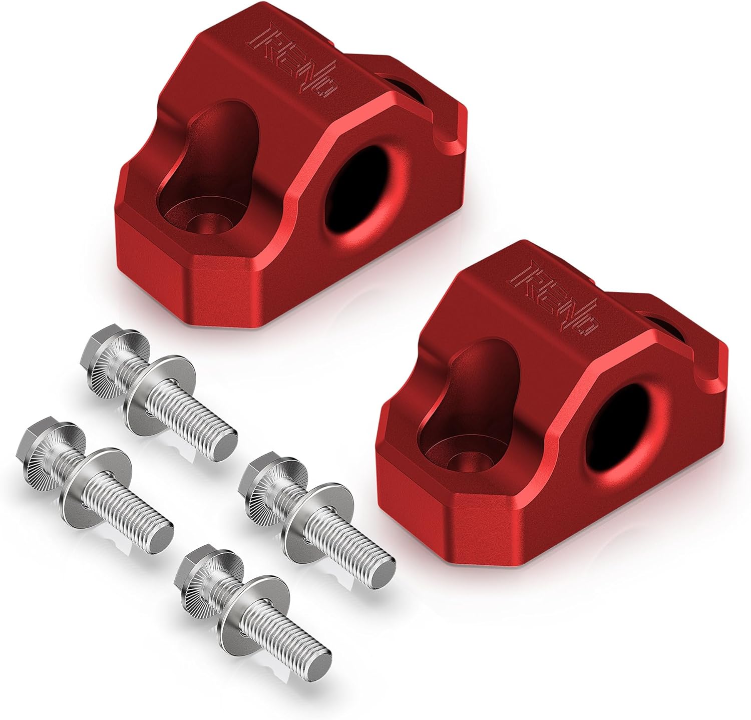 RENO Bronco Tow Hook, Aluminum Rear Tow Point Fits Soft Shackles Tow Hook 15,000 lbs Towing Recovery Compatible with 2021-2024 Bronco, Replace OEM M-18954-BTHR Rock Ring (Red, Set of 2)