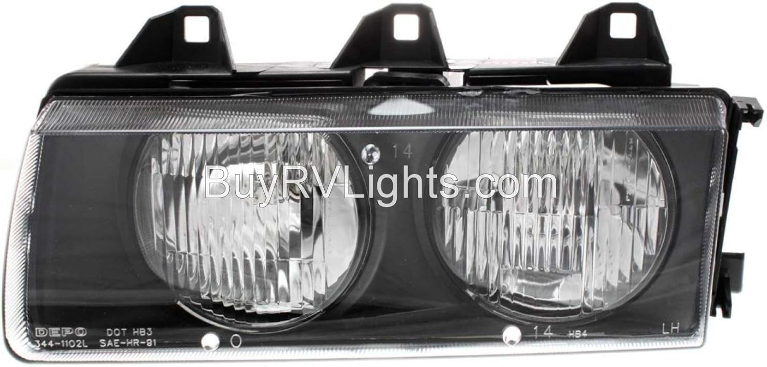 Fleetwood American Tradition 2004-2007 RV Motorhome Left (Driver) Replacement Headlight Head Light Front Lamp with Bulb