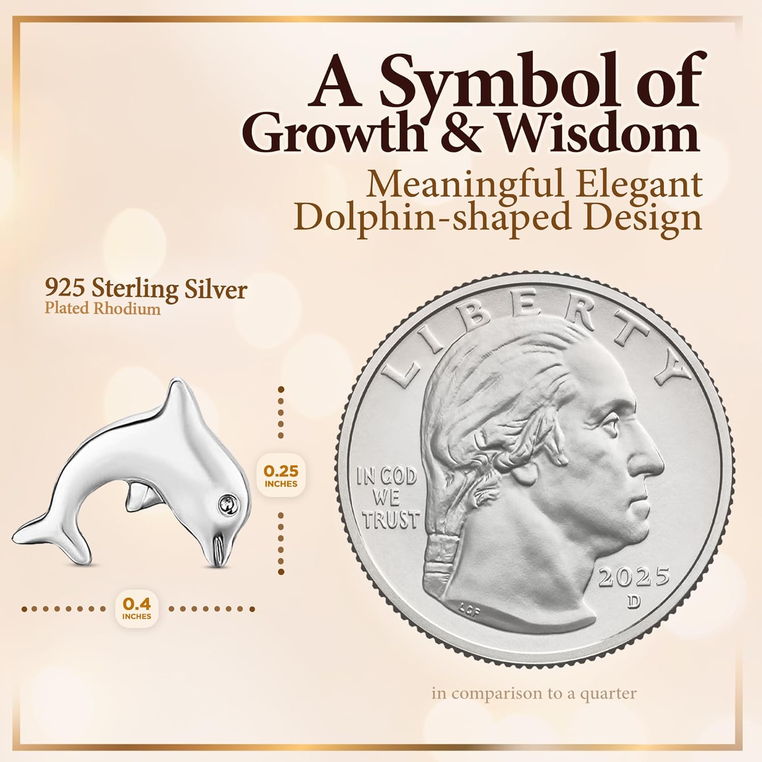 Dolphin Earrings Available in .925 Sterling Silver Plated Rhodium and in 18K Gold Plated