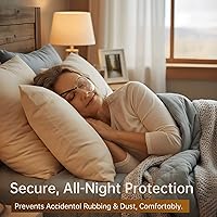 Vista 6 de Protector ocular para cirugía de cataratas, paquete de 2 parches médicos con correa ajustable para la cabeza para dormir después de cataratas