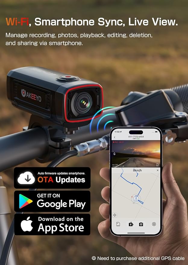 AKEEYO AKY-710S Cámara Moto 4K Wi-Fi miniatura 5