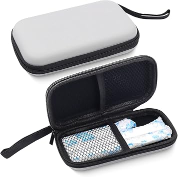 Tampon Storage Bag,2 Pack Gray Tampon Holder Bag with Zipper 6.3*3.3*1.2 inches Small Pouch for Feminine Products Portable Period Bags for Women,Girls,Ladies