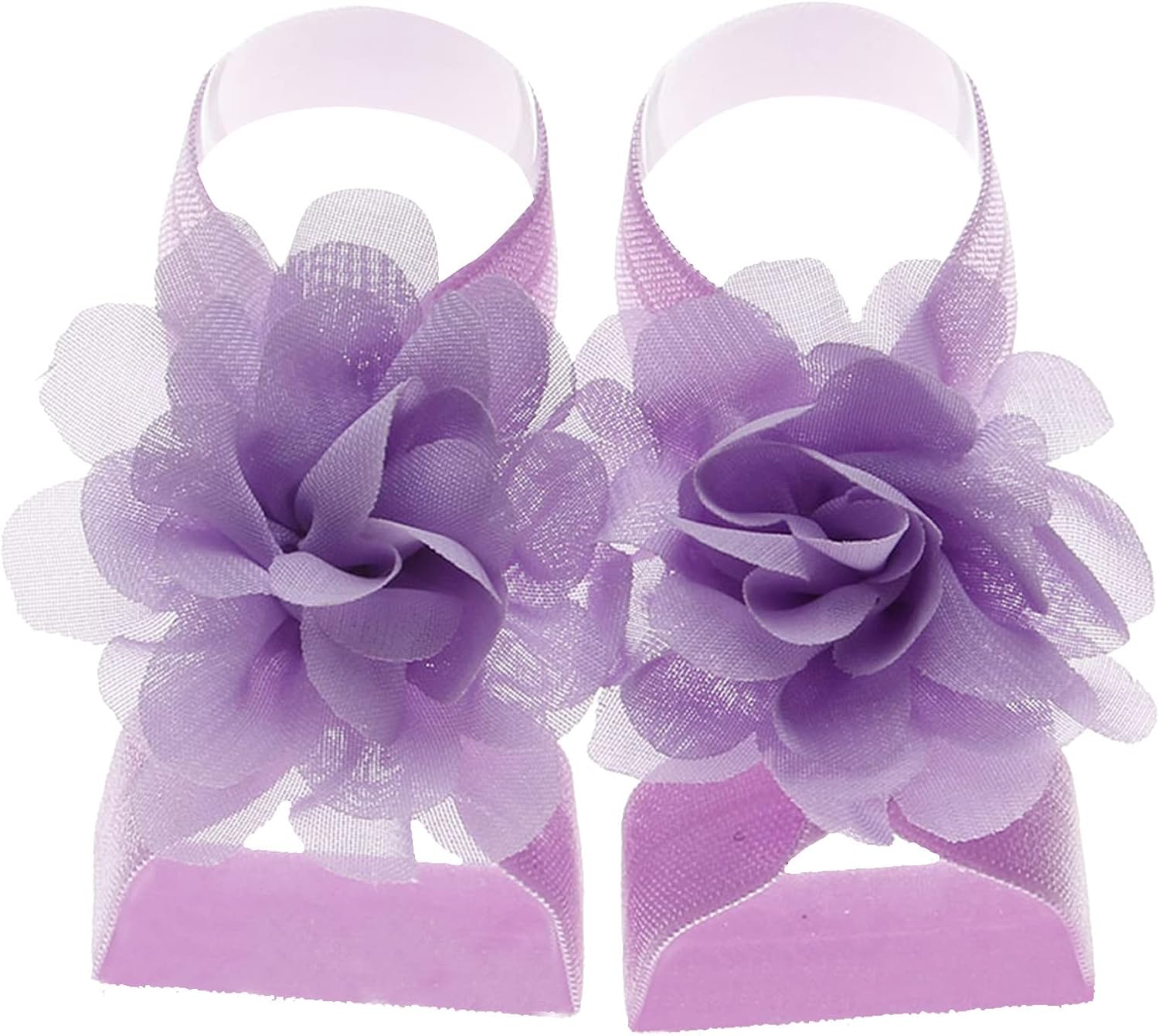22 Pairs Solid Chiffon Flower Barefoot Sandals Feet Accessories for Baby Girls Newborns Infants Infant (F, One Size)