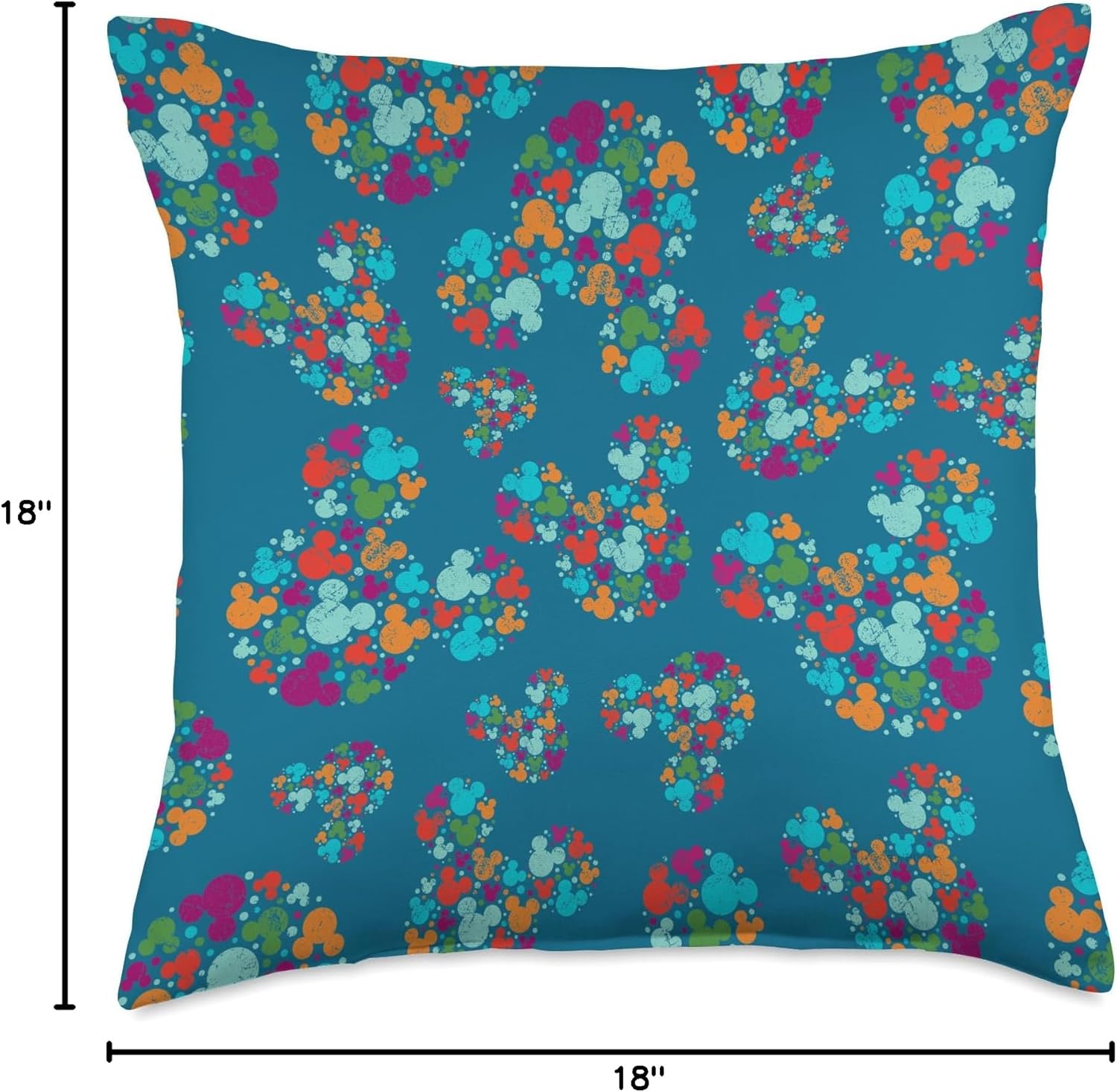 Disney Mickey Mouse Icon Multi-Colored Print Throw Pillow