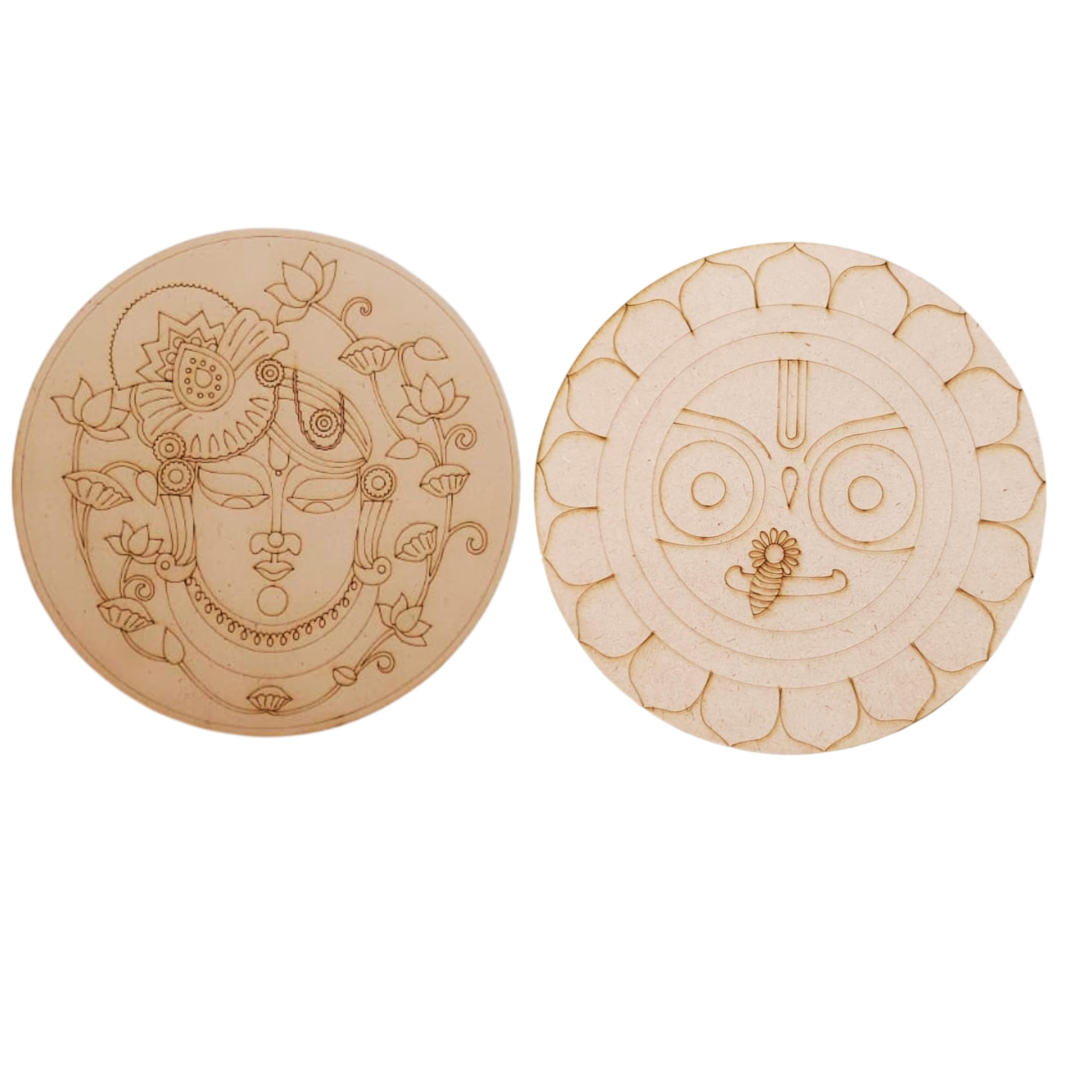 Decordial Jagganath ji Shrinath ji lippan Art MDF Boards 2 Premarked MDF Board (2pcs premarked Art Board-image-33