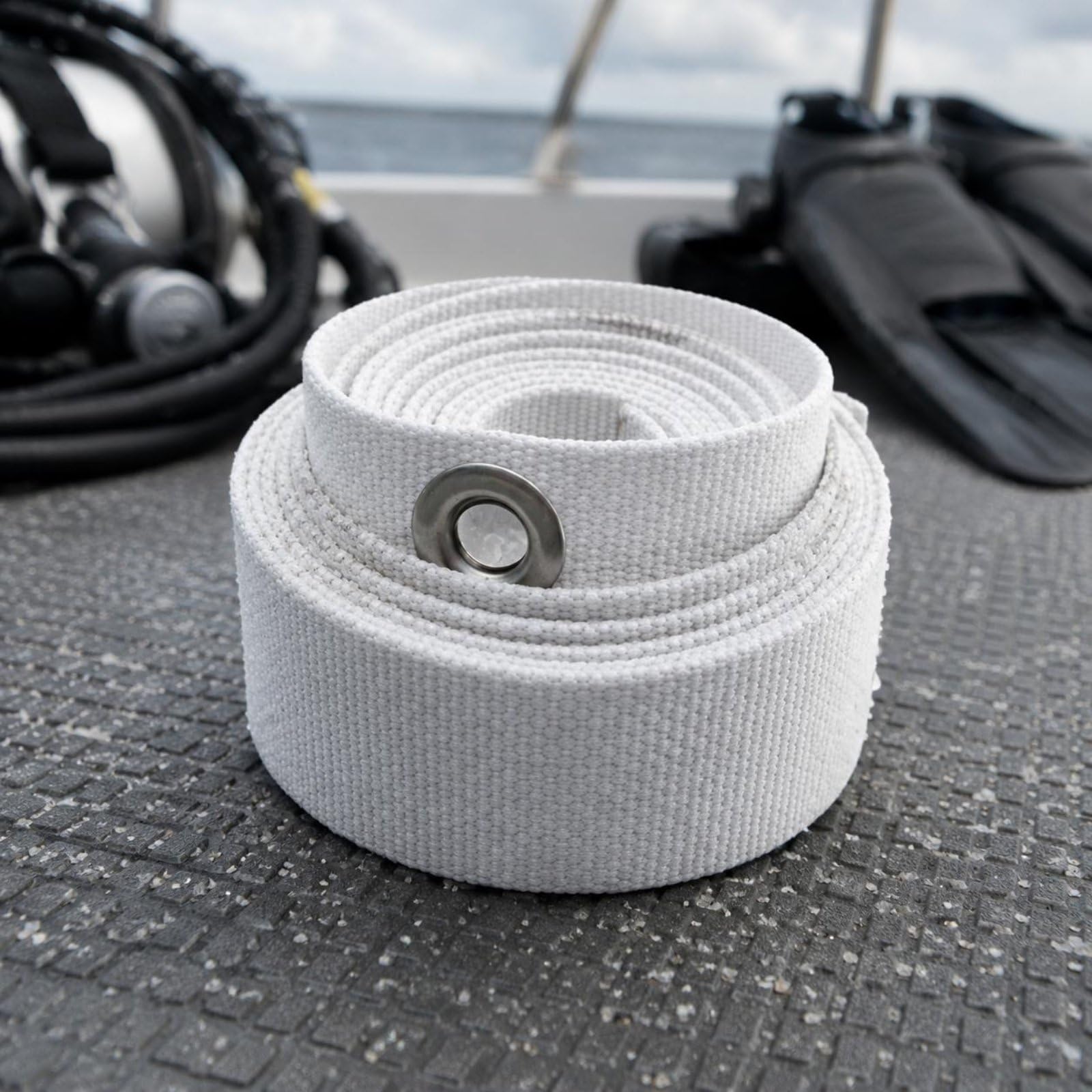 Cinturón de Lastre de Buceo Correa Plomos Ajustable Hebilla Sólida Material Poliéster Acero Inoxidable 316 Resistente Adecuado para Buceo Entrenamiento