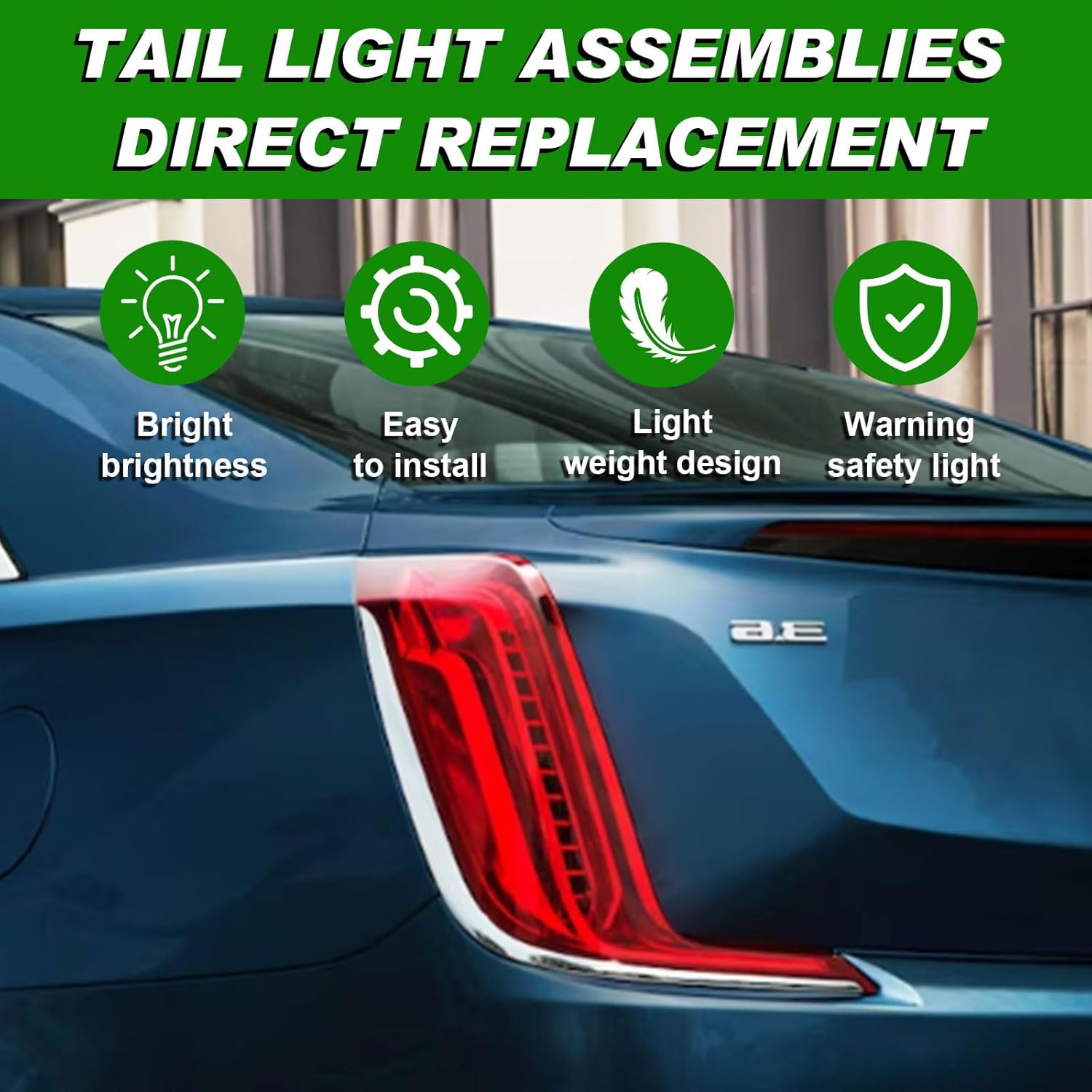 Lochnchn LED Tail Light Assembly Compatible with Cadillac XTS 2018 2019 Right Left Driver Side Taillight Rear Lamp Replace 84607637