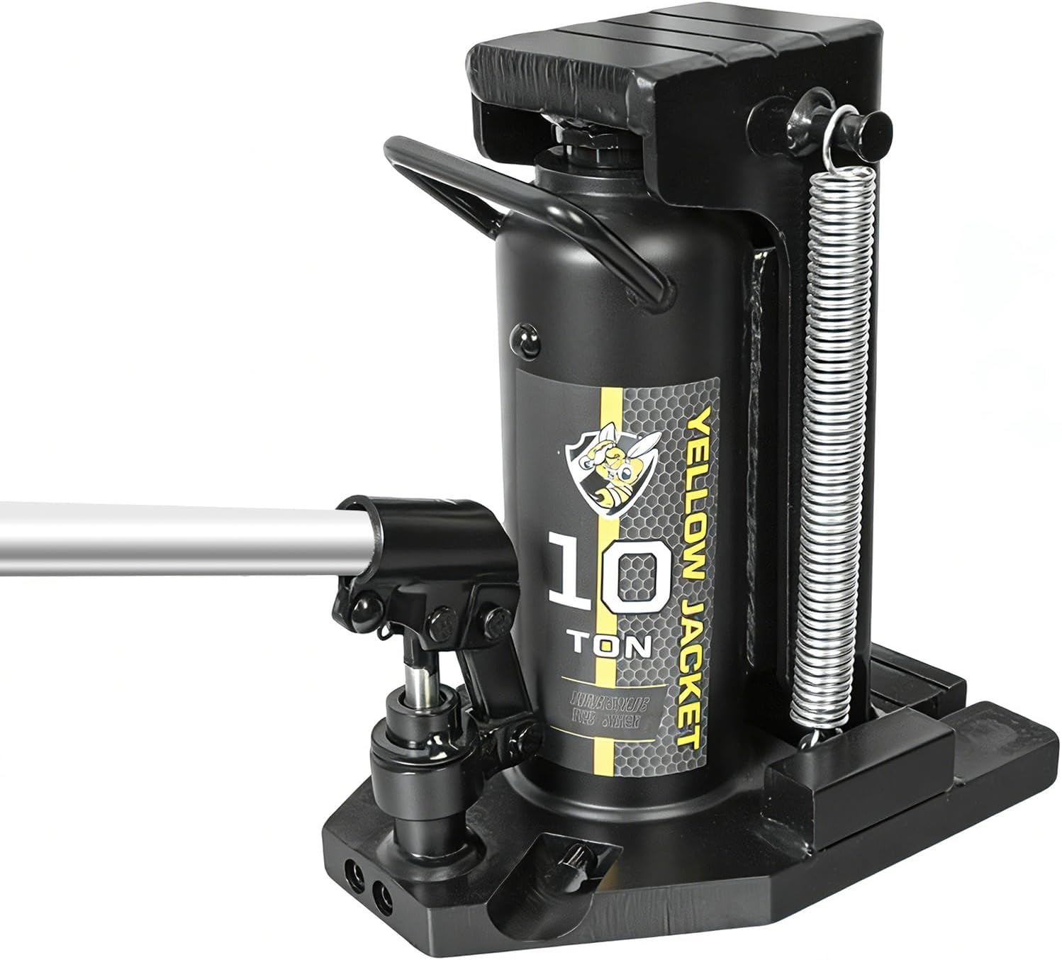 YELLOW JACKET Toe Jack, 10 Ton Saddle/5 Ton Claw 2-in-1 Low Profile Lift Jack, Heavy Duty Hydraulic Claw Jack for Automotive, Machinery, Construction, Farm, Garage