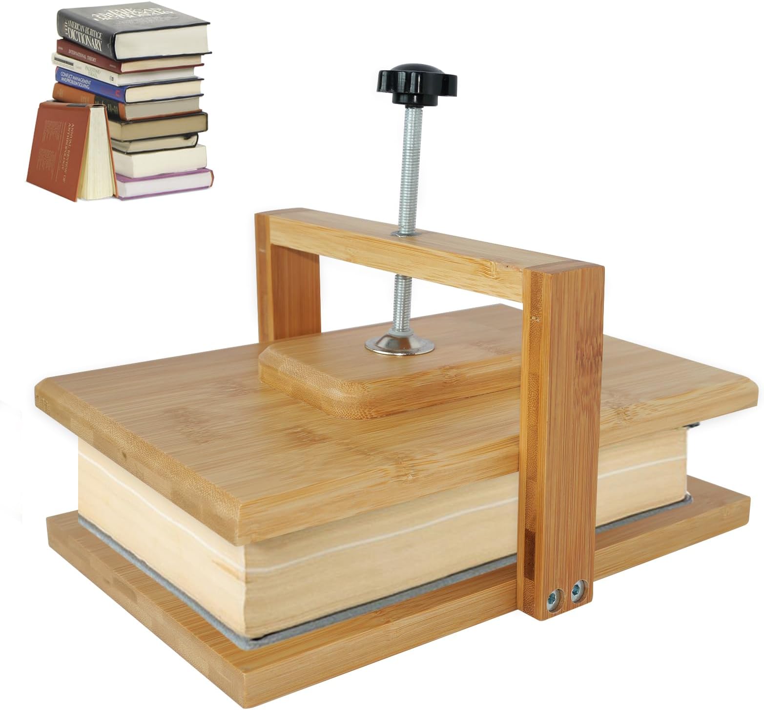 BONJUME Prensa De Madera Para Encuadernación – Kit Completo Con Accesorios Para Reparar Libros Y Manualidades DIY – 30 X 19,2 Cm