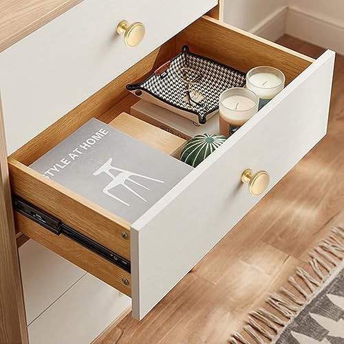 Miniatura 7 de WEAVERBIRD Paquete de 10 pomos redondos, 1.181 in1.2 pulgadas de aleación de zinc dorado cepillado, accesorios modernos para gabinetes, cajones de