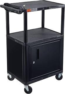 Luxor LE42C-B 42"H AV Cart - Three Shelves Cabinet