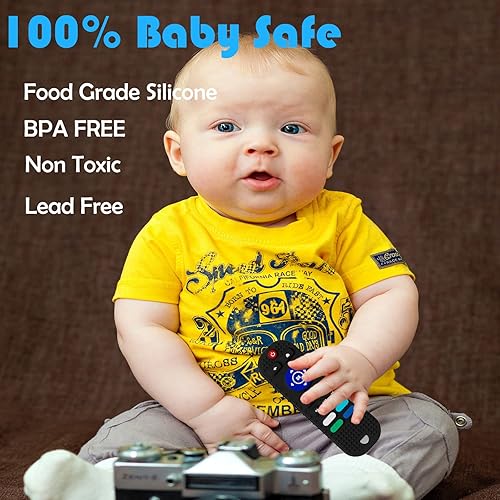 Miniatura 4 de Paquete de 2 juguetes de dentición de silicona para bebés mordedores de silicona para bebés juguetes de dentición con forma de control remoto
