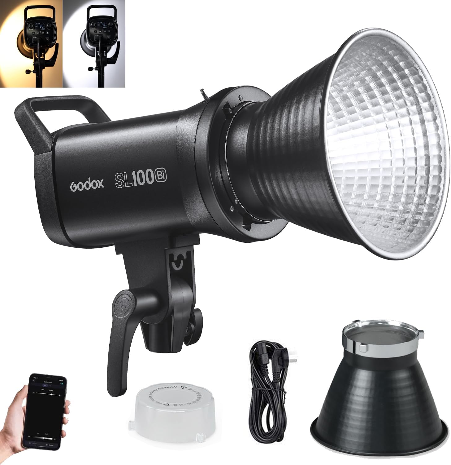 Godox SL100Bi 100 W 2800-6500 K 100 W biały/żółty dwukolorowa temperatura wersja panel LCD LED światło wideo światło ciągłe Bowens Mount Studio Light (Godox SL100Bi)