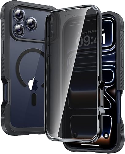 Miniatura 30 de Diaclara Funda magnética diseñada para iPhone Air, protector de pantalla de cuerpo completo, compatible con MagSafe, funda militar a prueba de Azul