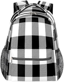Mochilas escolares xadrez xadrez para meninas, estudantes, resistente à água, treliça xadrez para viagem, mochila escolar para mulheres/homens, mochilas universitárias, Multi, Medium