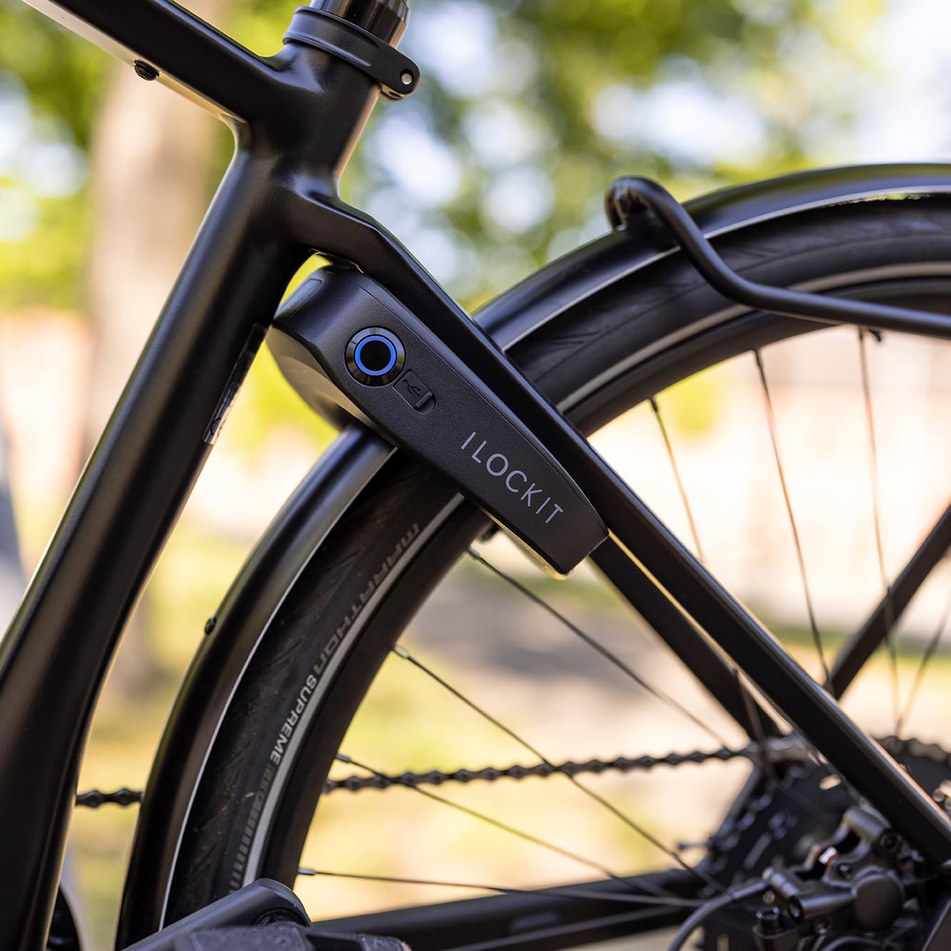 PRO Rahmenschloss Fahrrad | Fahrradschloss mit GPS Live Tracking | Fahrradschloss hohe Sicherheit | Smartphone App | Smarte 110dB Alarmanlage | Speichenausweichung