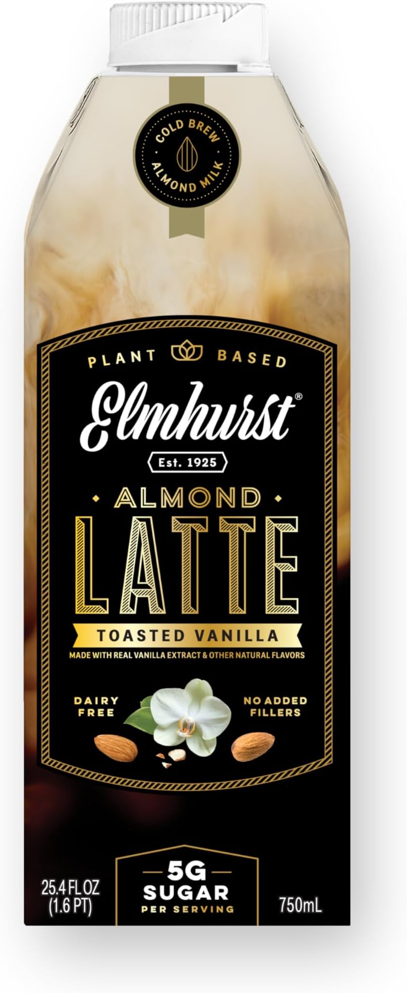 Amazon.com: Elmhurst Milked Toasted Almond Vanilla Latte 25.4 Ounce ...