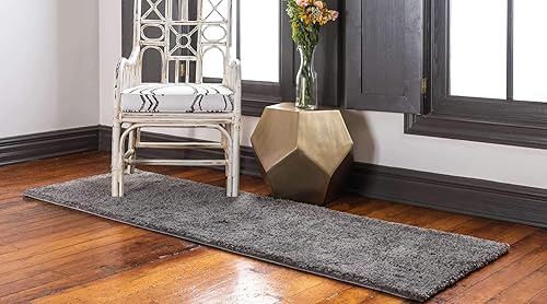 Miniatura 2 de Unique Loom Solo Collection - Alfombra de área Calabasas (2' 2" x 6' 7", color gris)